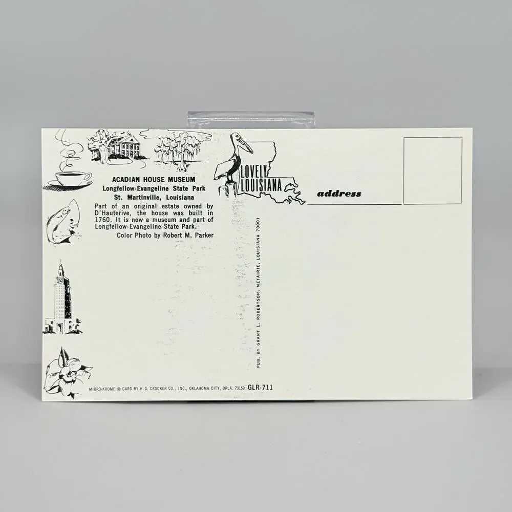 Acadian House Museum Louisiana Vintage Blank Unused Postcard